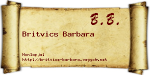 Britvics Barbara névjegykártya